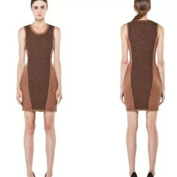 Rag & Bone Amanda Mini Sleeveless Sweater Dress in Brown & Copper Size L NWT - Picture 1 of 8